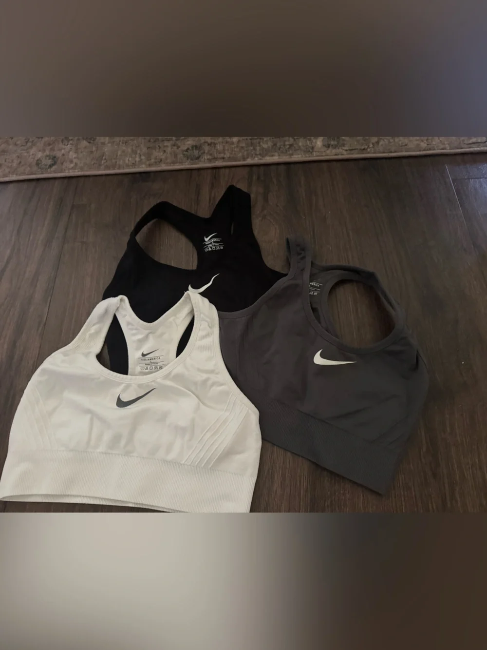 Nike Women’s Sports Bra Trio - Black, White, Gray